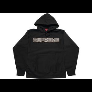 Supreme Perforated Leather Hooded Sweatshirt Black